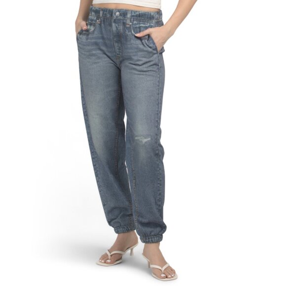 ECRU Indigo Wash Denim Look Knit Joggers